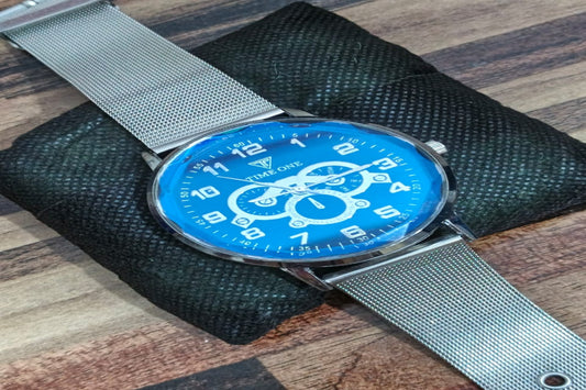 TIME ONE Premium Analog Watch for Men – Stainless Steel Mesh Strap