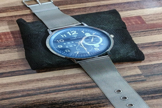 TIME ONE Premium Analog Watch for Men – Stainless Steel Mesh Strap